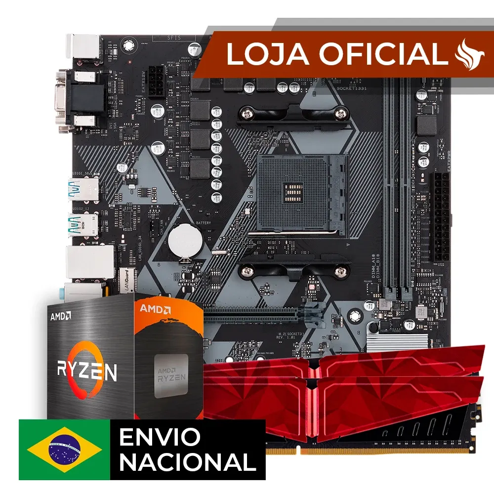 (Brasil) Kit Upgrade Gamer Amd Ryzen 5 5500 + B450m + 16gb Ddr4
